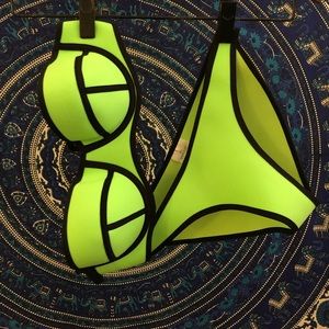 Never worn neon green bikini